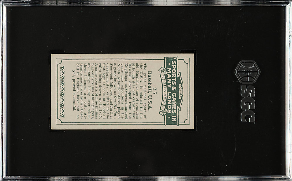 1930 British American Tobacco "Sports and Games in Many Lands"#25 Baseball with Babe Ruth SGC VG/EX+ 4.5