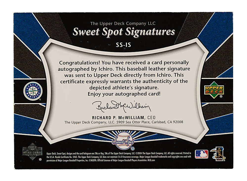 2004 Upper Deck Sweet Spot Signatures #SS-IS Ichiro Suzuki