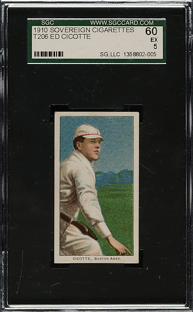 1909-1911 T206 White Border Ed Cicotte SGC EX 60 - Sovereign 350 Back - Highest Graded!