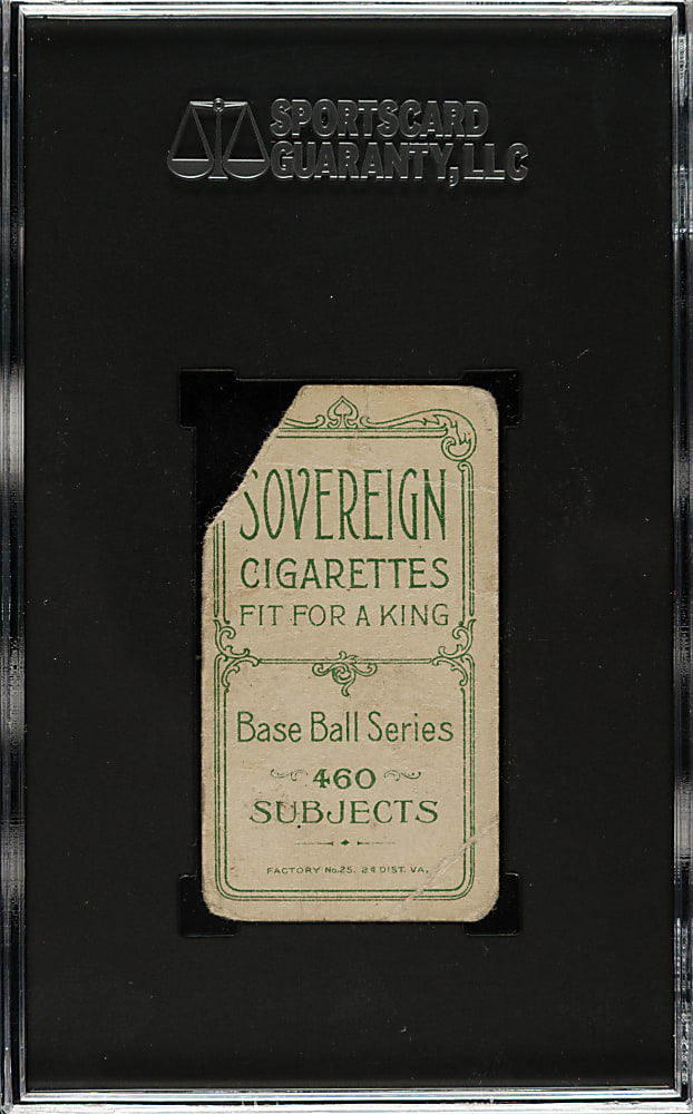 1909-1911 T206 White Border Red Murray Portrait - Extremely Rare Murr'y Variation - Sovereign 460 Back