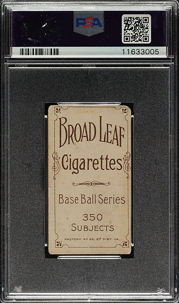 1909-1911 T206 White Border Billy Campbell PSA VG 3 - Broad Leaf 350 Back - The Only Graded Example!