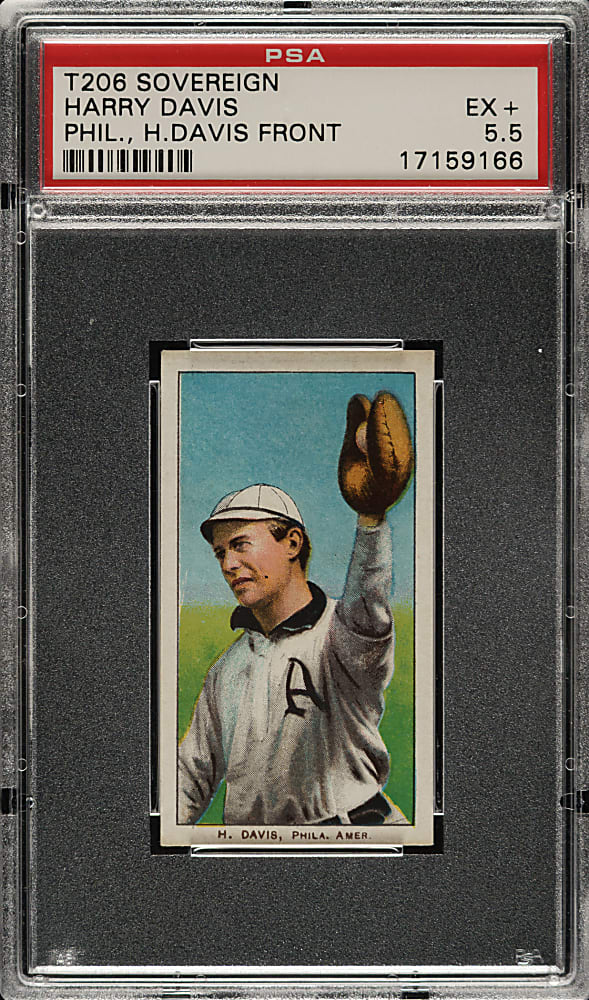 1909-1911 T206 White Border Harry Davis (H. Davis on Front) PSA EX+ 5.5 - Sovereign 150 Back - 1 of 1 - Highest Graded!