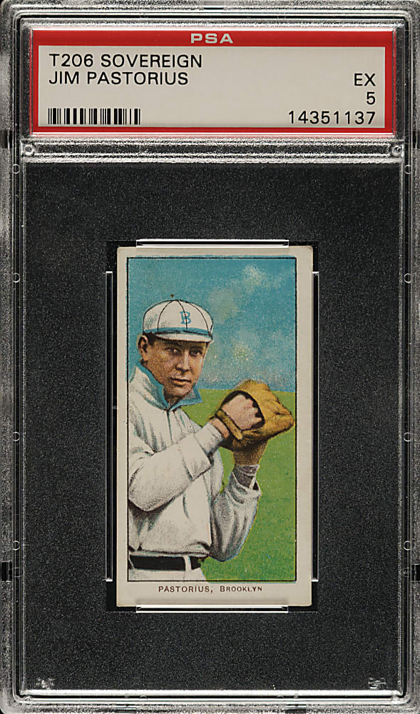 1909-1911 T206 White Border Jim Pastorius PSA EX 5 - Sovereign 150 Back - 1 of 1 - Highest Graded!