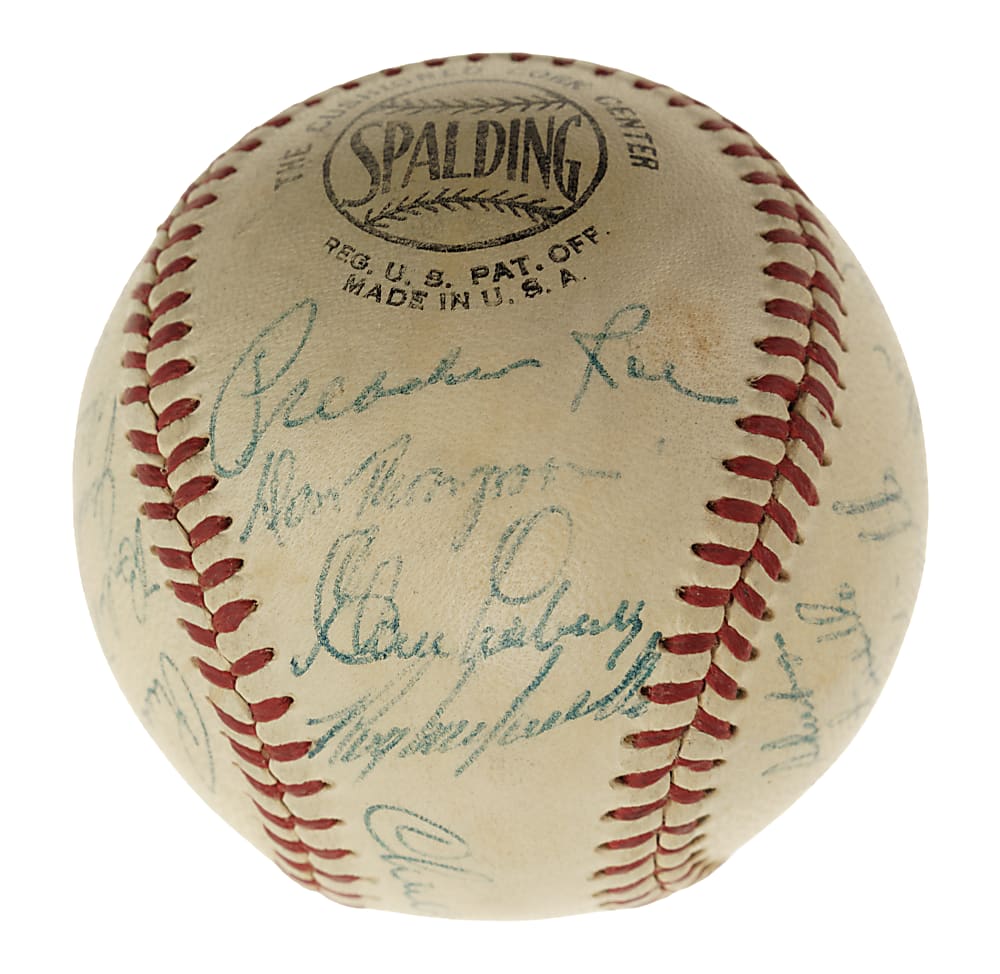 1953 Brooklyn Dodgers National League Champions Team-Signed Baseball with Jackie Robinson, Roy Campanella, and Gil Hodges - JSA