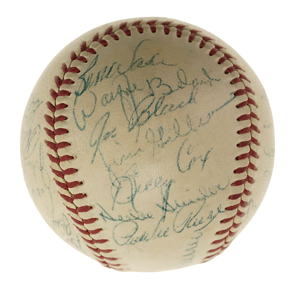 1953 Brooklyn Dodgers National League Champions Team-Signed Baseball with Jackie Robinson, Roy Campanella, and Gil Hodges - JSA