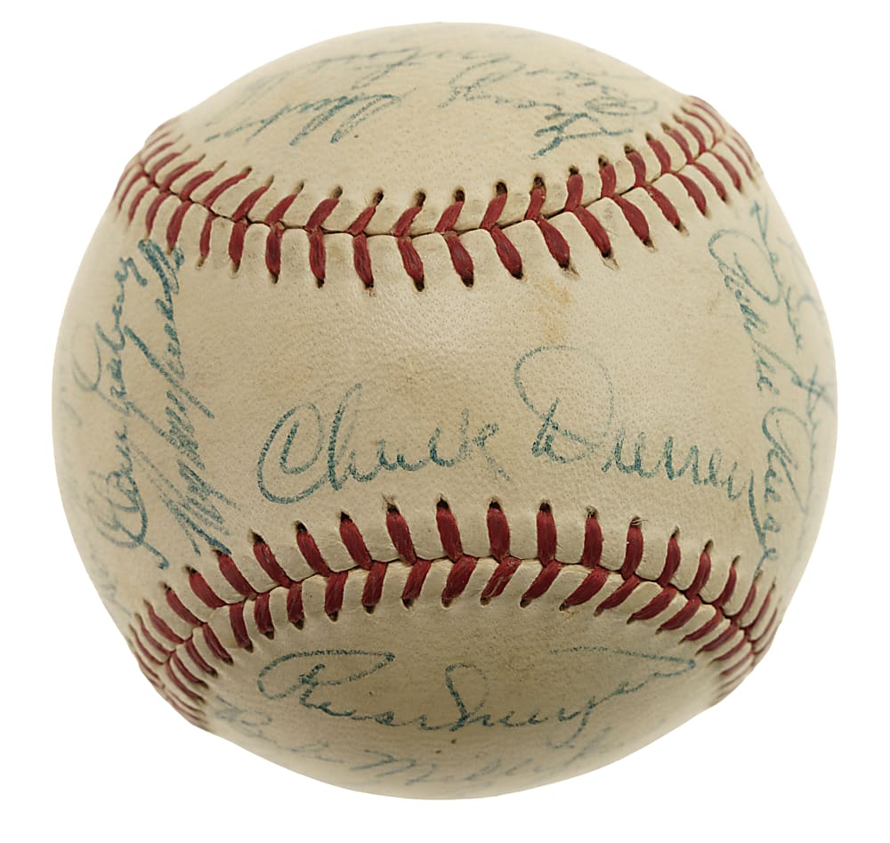 1953 Brooklyn Dodgers National League Champions Team-Signed Baseball with Jackie Robinson, Roy Campanella, and Gil Hodges - JSA