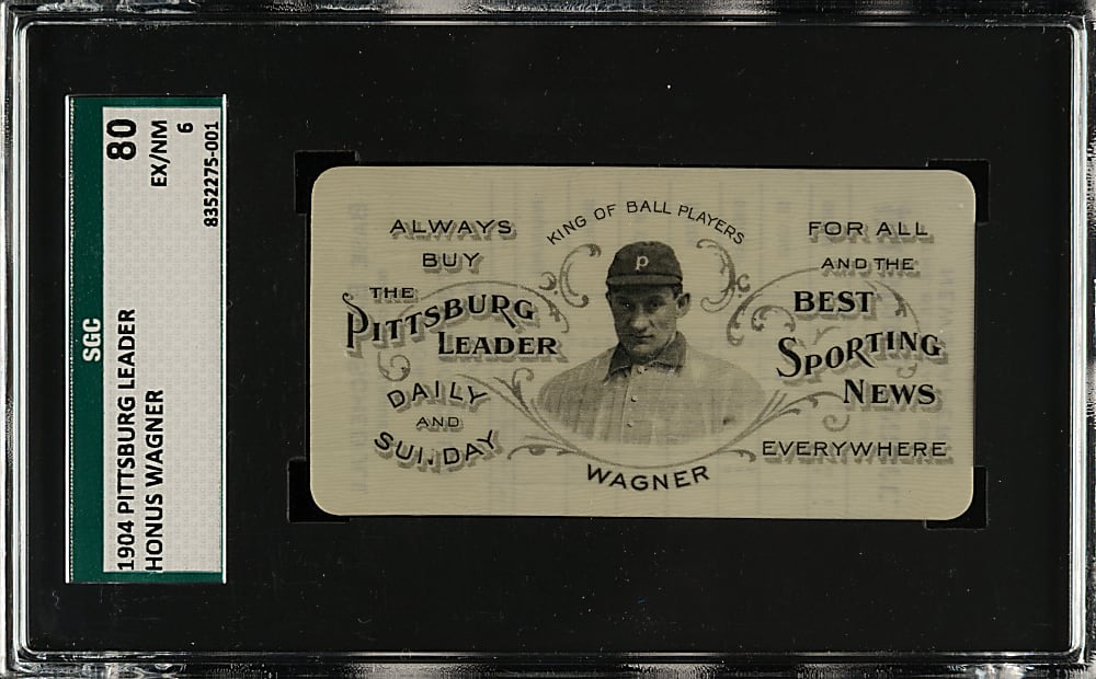 1904 Honus Wagner Pittsburg Leader Celluloid Pocket Schedule SGC EX/NM 80