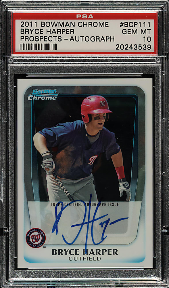 2011 Bowman Chrome Prospect Autographs #BCP-111B Bryce Harper PSA GEM MINT 10