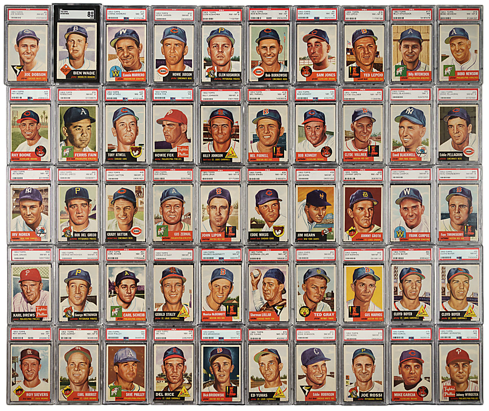 1953 Topps PSA NM-MT 8 and NM 7 Collection (127)