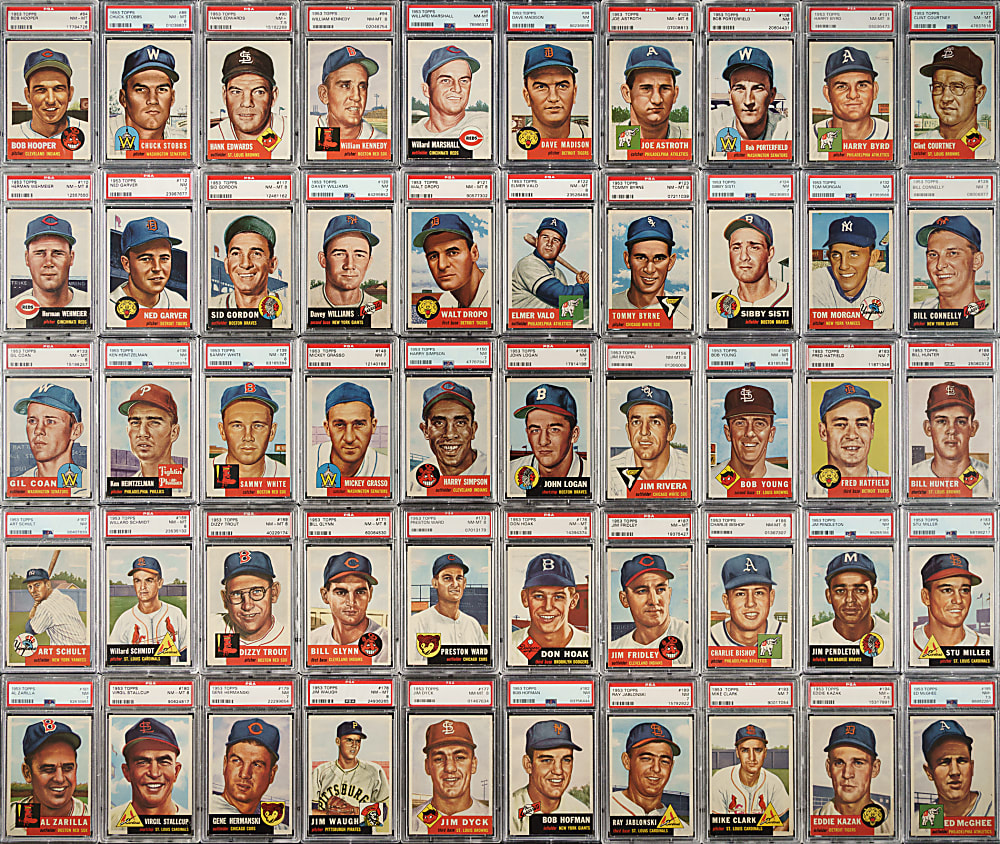 1953 Topps PSA NM-MT 8 and NM 7 Collection (127)