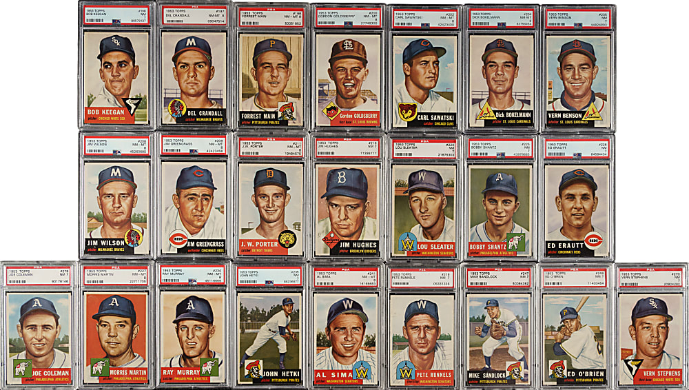 1953 Topps PSA NM-MT 8 and NM 7 Collection (127)