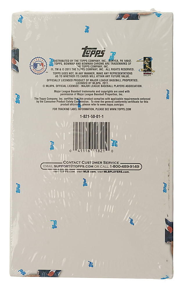2011 Bowman Chrome Factory-Sealed Unopened Hobby Box (18 Packs)