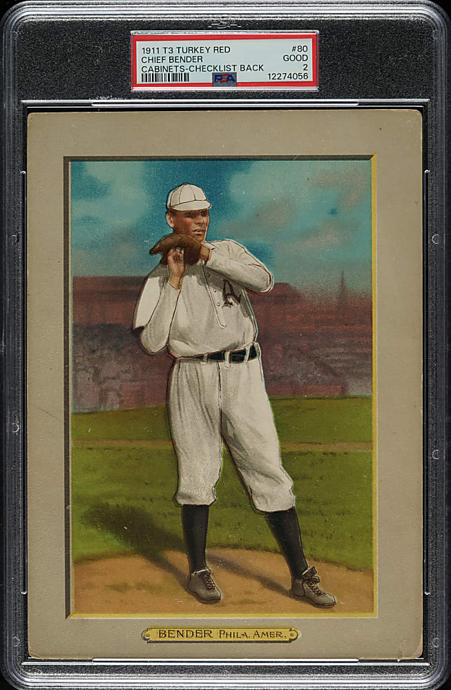 1911 T3 Turkey Red #80 Chief Bender PSA GOOD 2