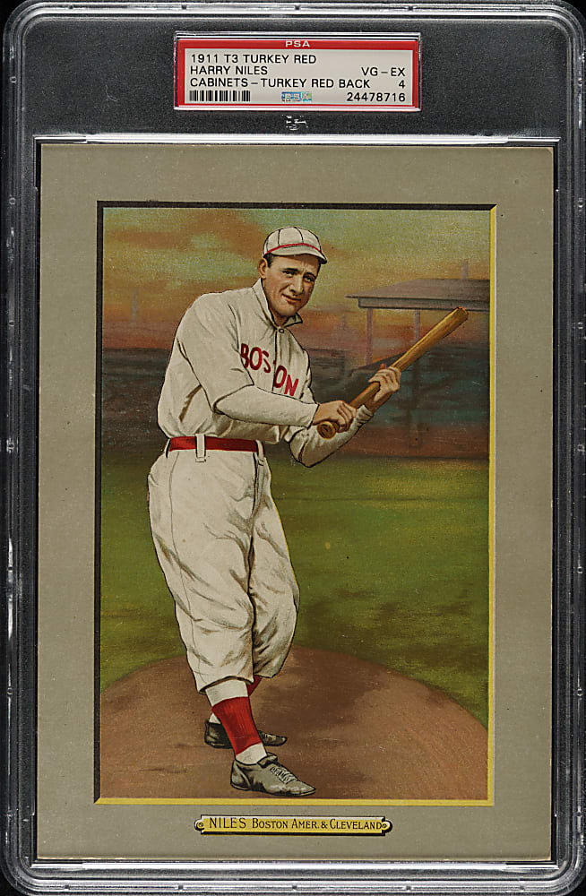 1911 T3 Turkey Red #111 Harry Niles PSA VG-EX 4 - Advertising Back