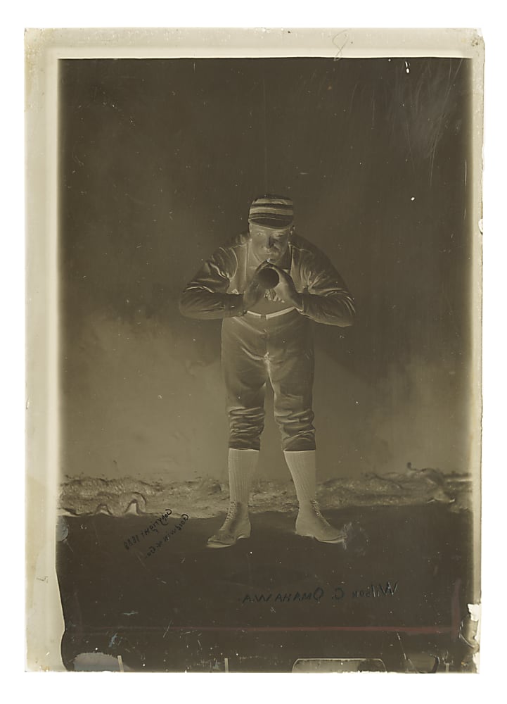 1887-1889 N172 Old Judge Tug Wilson Glass-Plate Negative - Rare Unlisted Pose