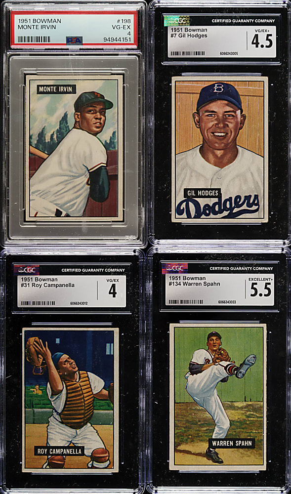 1951 Bowman Near-Complete Set (313/324) Including 45 CGC-Graded Cards