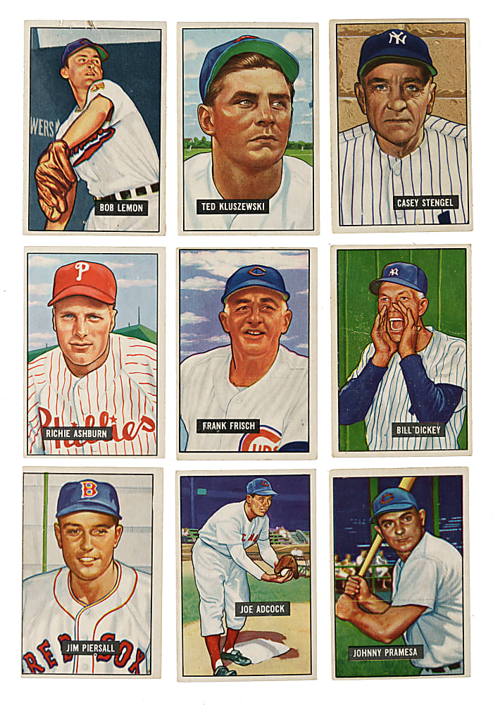 1951 Bowman Near-Complete Set (313/324) Including 45 CGC-Graded Cards