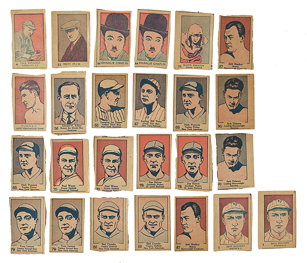 1926 W512 and 1928 W513 Strip-Card Collection (149) Including Waner, Alexander, Speaker, and Dempsey