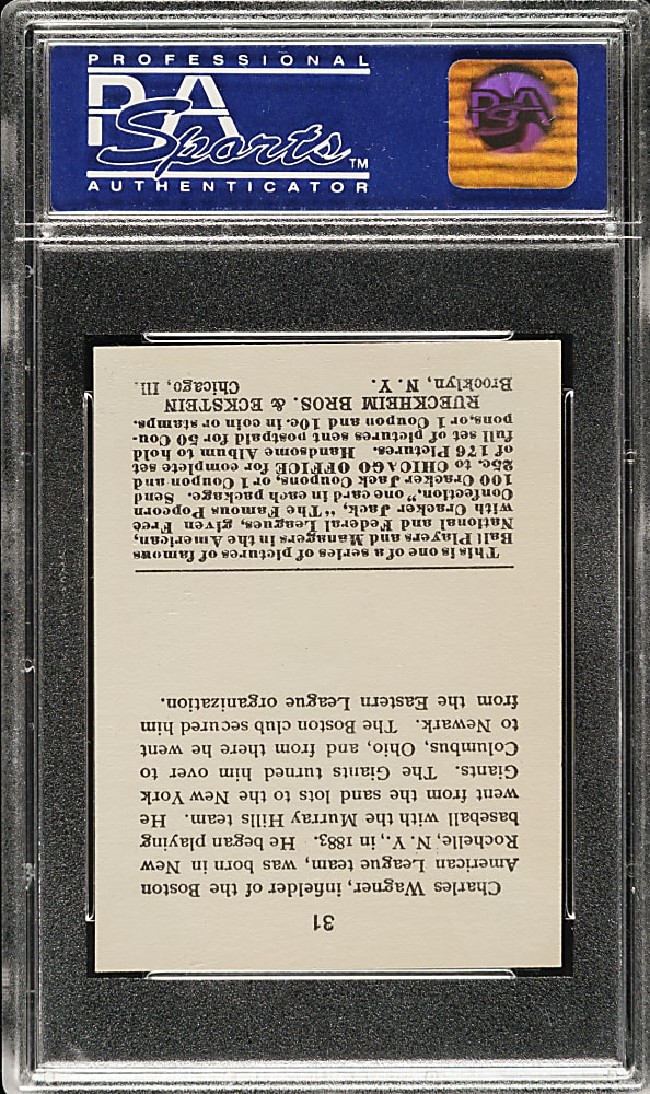 1915 E145 Cracker Jack #31 Heinie Wagner PSA EX 5