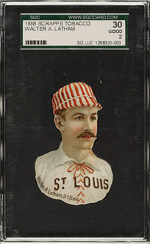 1888 H. D. Smith & Company Baseball Gum Card Die-Cuts Arlie Latham SGC GOOD 30
