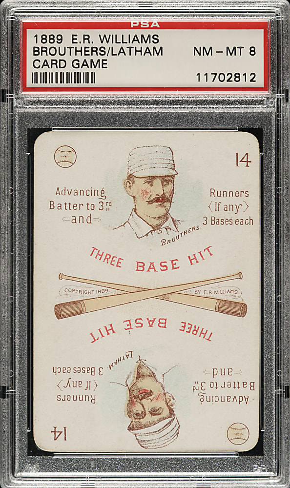 1889-1890 E. R. Williams #14 Dan Brouthers/Arlie Latham PSA NM-MT 8 - 1 of 2 - Highest Graded!