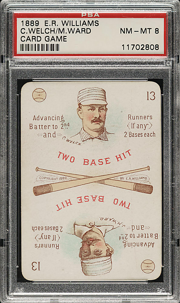 1889-1890 E. R. Williams #13 John Ward/Curt Welch PSA NM-MT 8