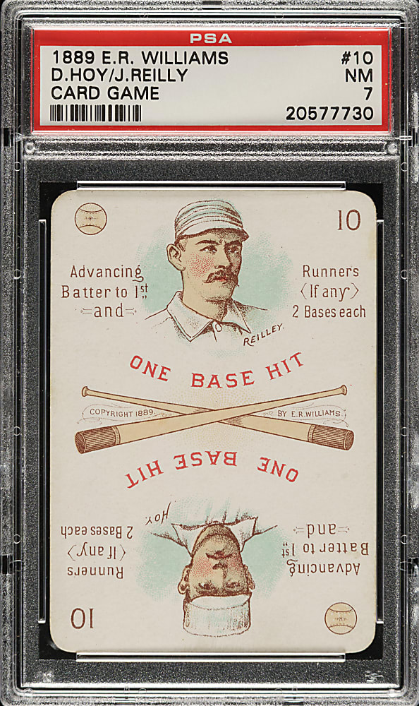 1889-1890 E. R. Williams #10 Dummy Hoy/John Reilly PSA NM 7