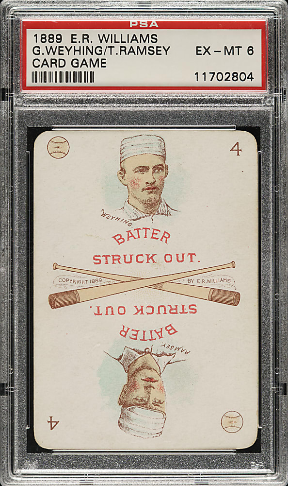 1889-1890 E. R. Williams #4 Toad Ramsey/Gus Weyhing PSA EX-MT 6 - Highest Graded!