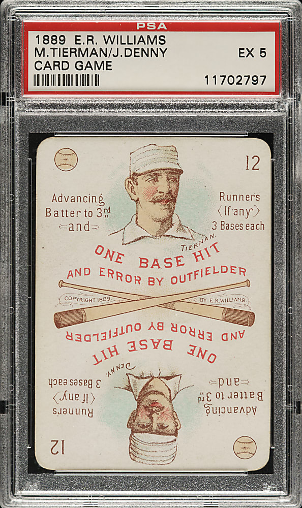 1889-1890 E. R. Williams #12 Jerry Denny/Mike Tiernan PSA EX 5