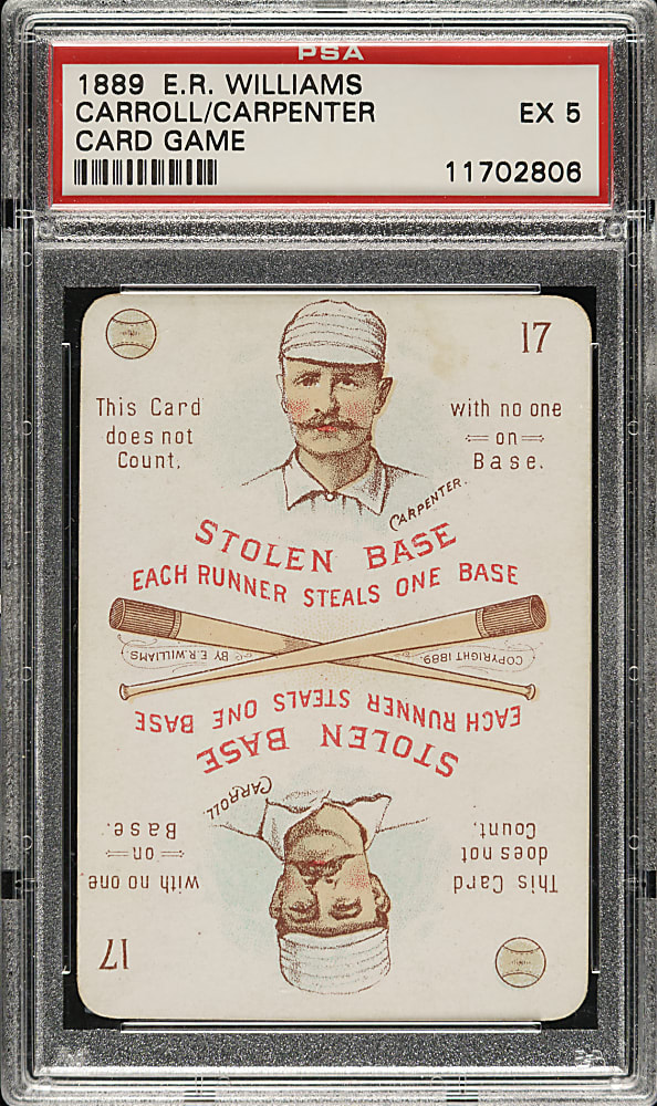 1889-1890 E. R. Williams #17 Hick Carpenter/Cliff Carroll PSA EX 5