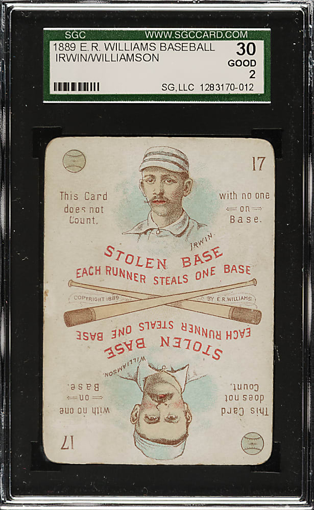 1889-1890 E. R. Williams #17 Arthur Irwin/Ned Williamson SGC GOOD 30