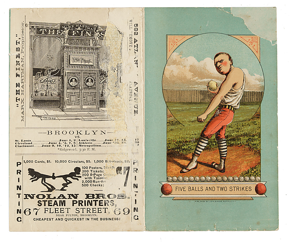 1887 Brooklyn Grays (vs. St Louis Browns) American Association Scorecard with Charles Comiskey