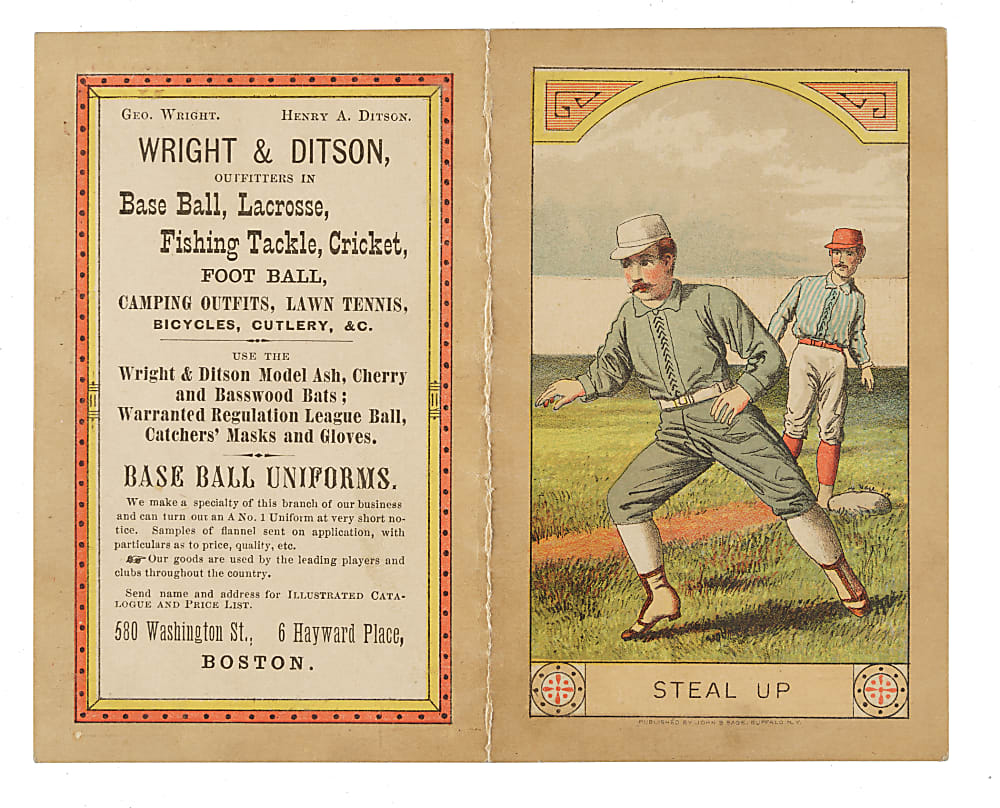 1883 Boston Beaneaters (vs. Chicago White Stockings) Scorecard with Cap Anson and King Kelly