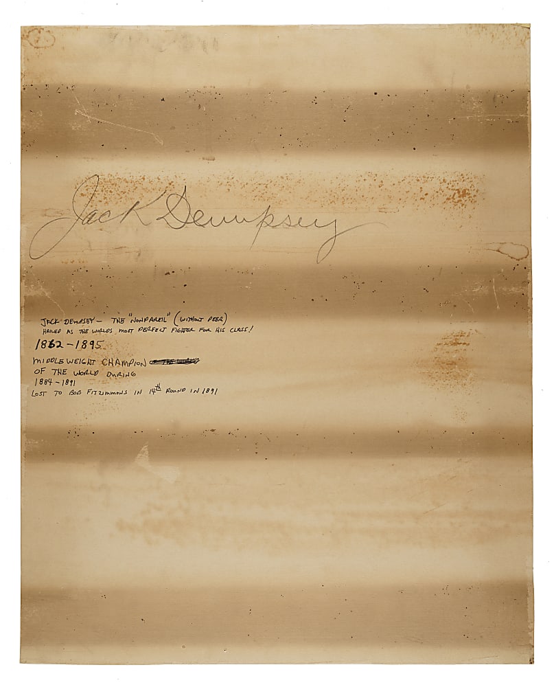 1886 Jack Dempsey John Wood Large-Format Studio Photograph