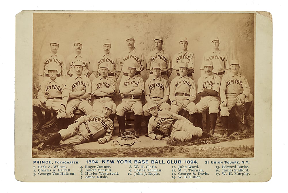 1894 Prince New York Giants Team Cabinet with Connor, Davis, Rusie, and Ward