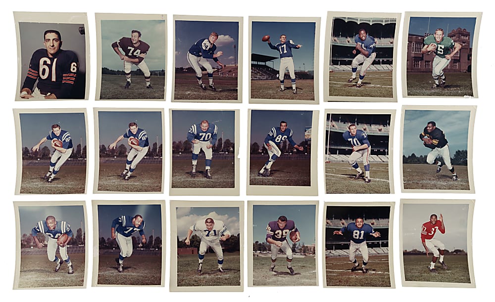 1962 Post Cereal Football Original Hand-Cut Production Photograph Collection (89) Including 21 Hall of Famers