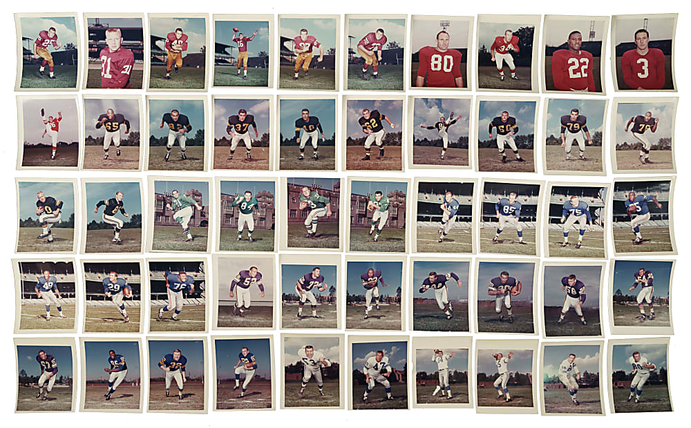 1962 Post Cereal Football Original Hand-Cut Production Photograph Collection (89) Including 21 Hall of Famers