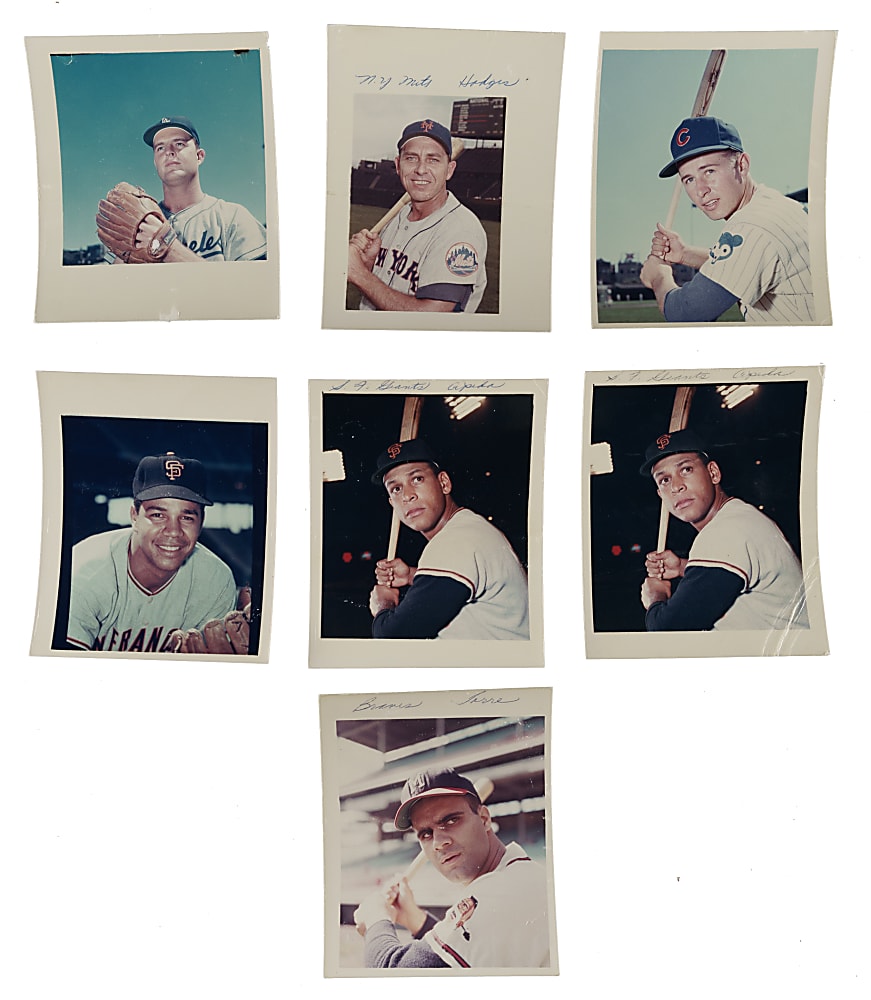 1963 Post Cereal/Jell-O National League Original Hand-Cut Production Photograph Collection (60) with 11 Hall of Famers Including Willie Mays
