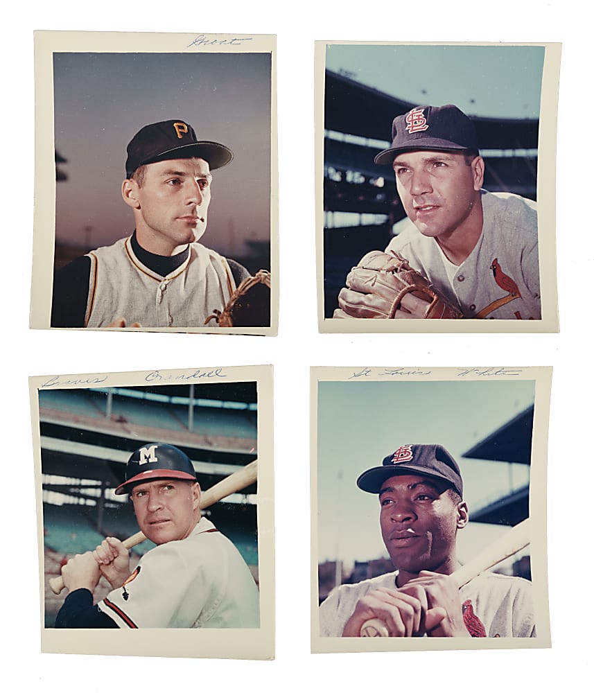 1963 Post Cereal/Jell-O National League Original Hand-Cut Production Photograph Collection (60) with 11 Hall of Famers Including Willie Mays