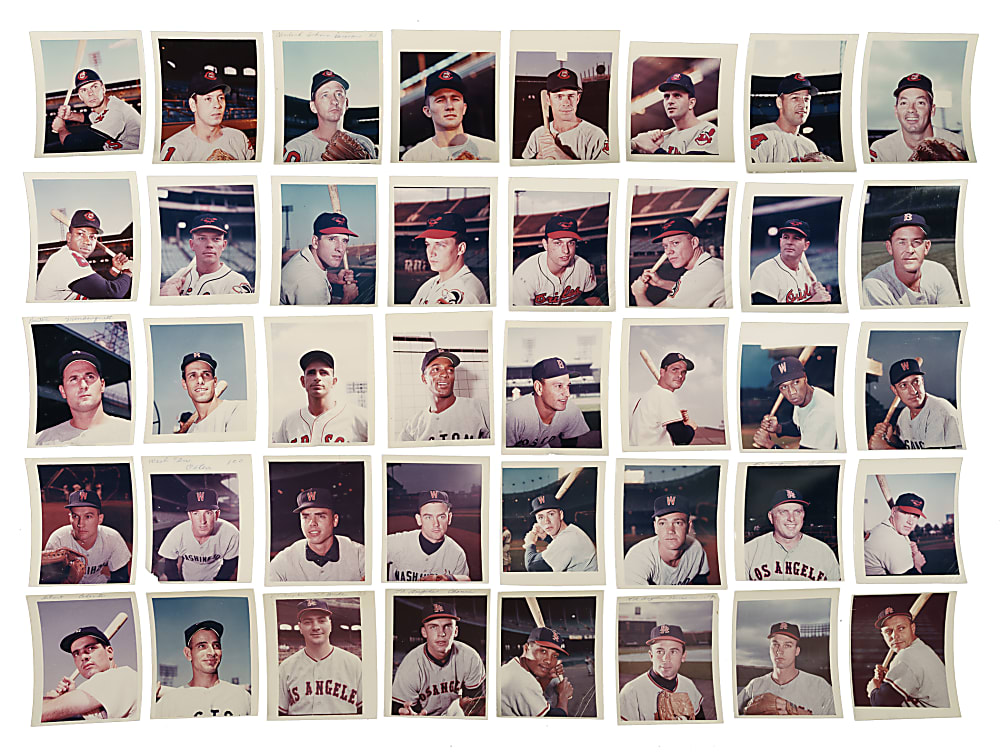 1963 Post Cereal/Jell-O American League Original Hand-Cut Production Photograph Collection (87) with 10 Hall of Famers
