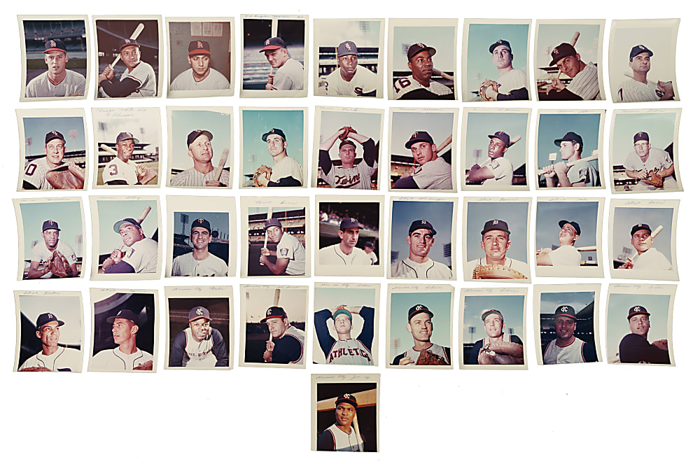 1963 Post Cereal/Jell-O American League Original Hand-Cut Production Photograph Collection (87) with 10 Hall of Famers