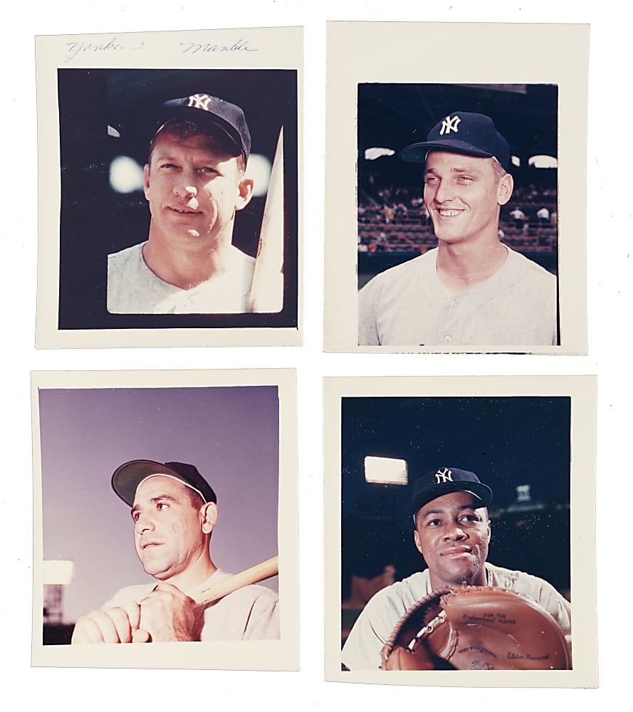 1963 Post Cereal/Jell-O New York Yankees Original Hand-Cut Production Photograph Collection (11) Including Mickey Mantle and Roger Maris