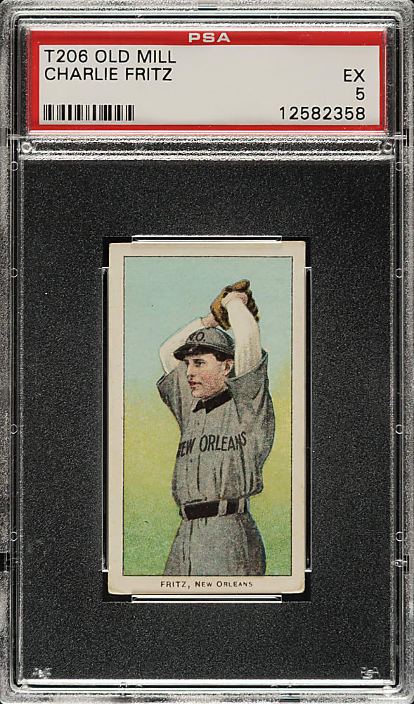 1909-1911 T206 White Border Charlie Fritz Southern Leaguer PSA EX 5 - Old Mill Back