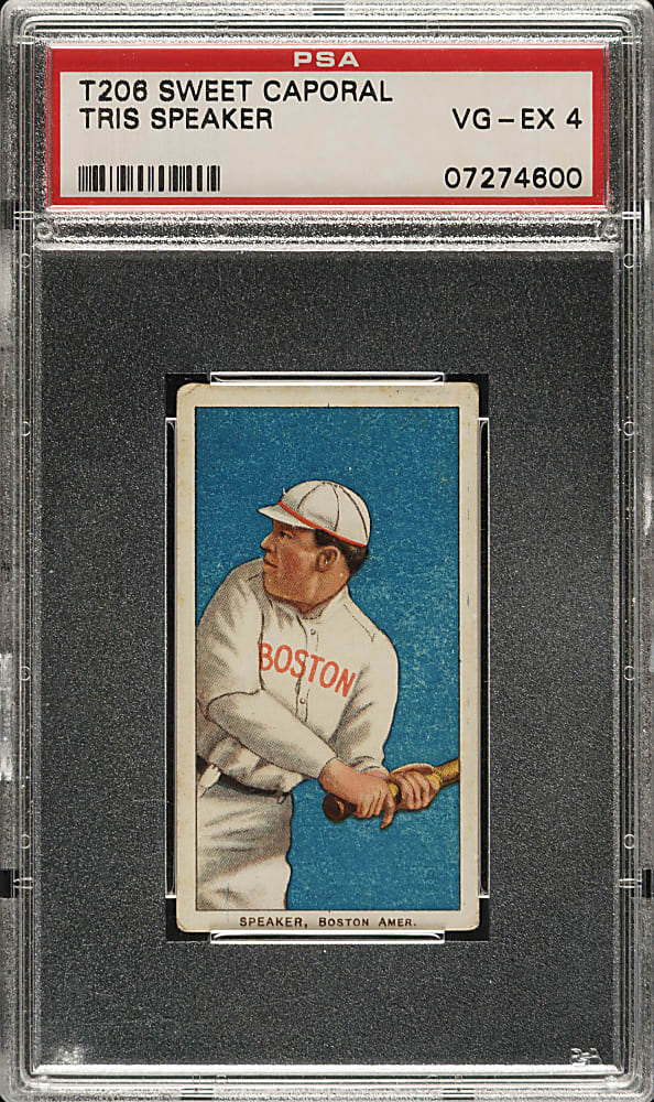 1909-1911 T206 White Border Tris Speaker Rookie PSA VG-EX 4