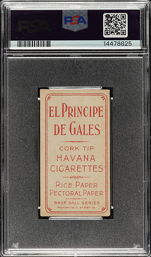 1909-1911 T206 White Border Rube Geyer PSA EX 5 - El Principe De Gales Back - 1 of 2 - Highest Graded!