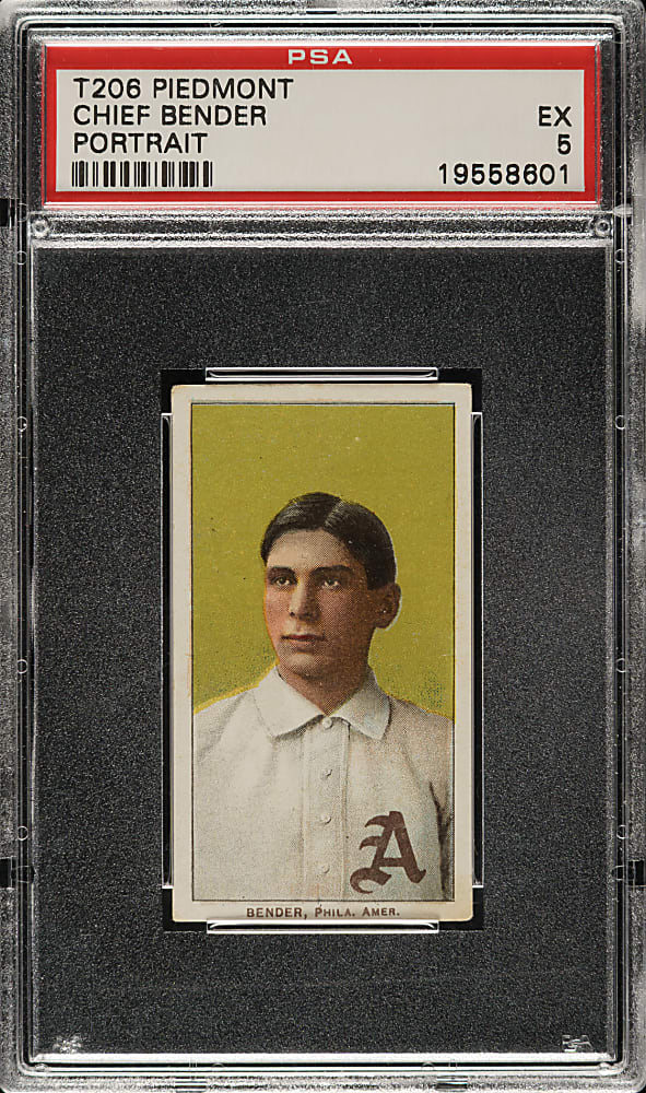 1909-1911 T206 White Border Chief Bender Portrait PSA EX 5