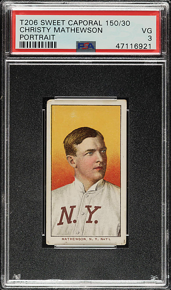 1909-1911 T206 White Border Christy Mathewson Portrait PSA VG 3