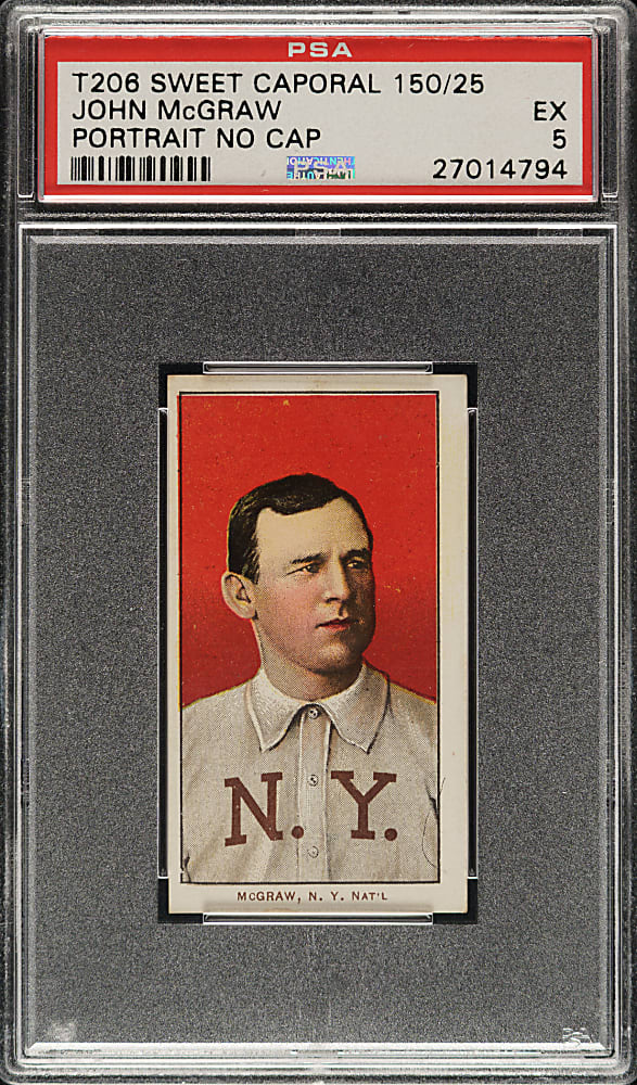 1909-1911 T206 White Border John McGraw Portrait No Cap PSA EX 5