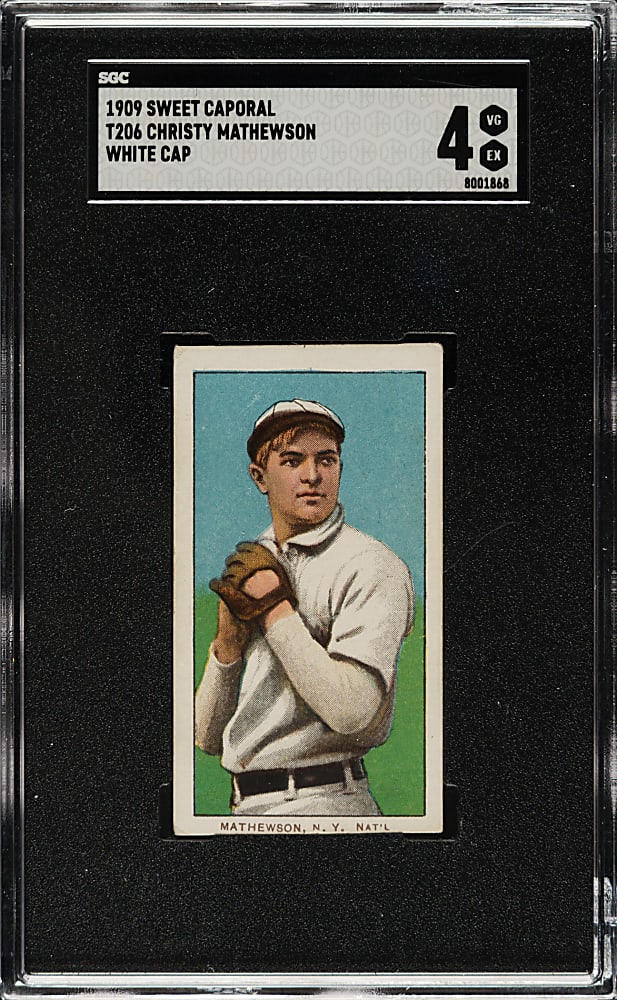 1909-1911 T206 White Border Christy Mathewson White Cap SGC VG/EX 4