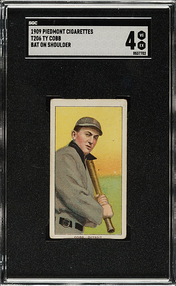 1909-1911 T206 White Border Ty Cobb Bat On Shoulder SGC VG/EX 4 - Partial Name Visible at Top!